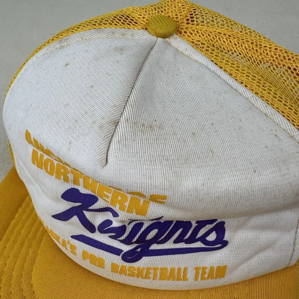 Vintage 70s Anchorage Northern Knights Alaska Snap Back Hat CBA EB Basketball